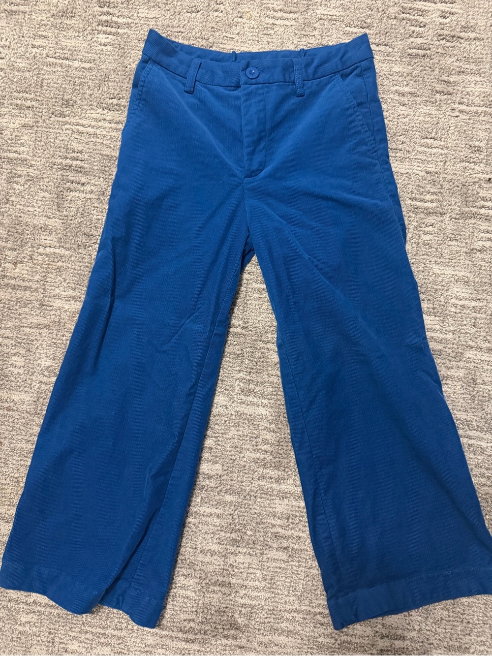 KUT From The Kloth Blue Corduroy Wide Leg Crop Pants Size 4